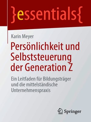 cover image of Persönlichkeit und Selbststeuerung der Generation Z